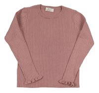 Staroružový rebrovaný ľahký sveter H&M