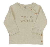 Smotanová melírovaná prepínaci mikina s nápisom H&M