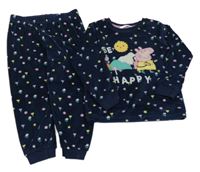 Tmavomodré vzorované zamatové pyžama s Peppou zn. M&S