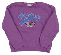 Fialová mikina s nápisom only