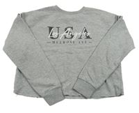 Sivá melírovaná crop mikina s nápisom Primark