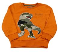 Oranžová mikina s dinem C&A