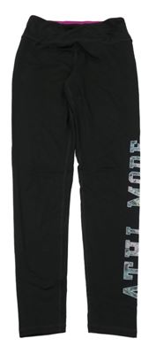 Černé sportovní legíny s nápisem H&M