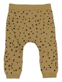 Hnědé puntíkaté pletené kalhoty Tu