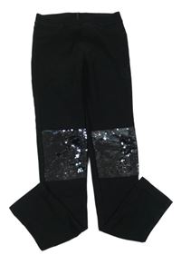 Černé džegíny s flitry H&M