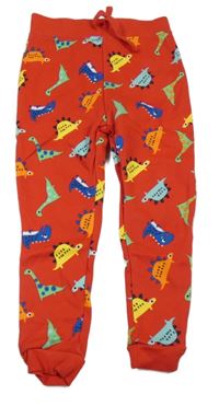 Nové - červené tepláky s dinosaury St. Bernard