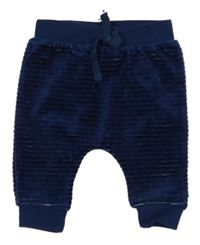 Tmavomodré žebrované sametové tepláky Ergee