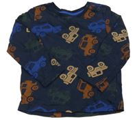 Tmavomodré triko s auty Dopodopo