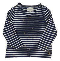 Tmavomodro-bílé pruhované triko s hvězdičkami Joules