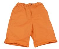 Oranžové plátenné chino kraťasy