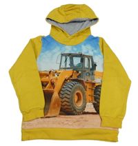 Žltá mikina s bágrom a kapucňou jakoo