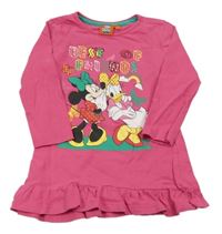 Ružové šaty s Mickeym a Daisy a volánikom disney