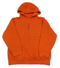 Cihlová mikina s nápisem a kapucí Next