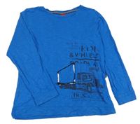 Modré tričko s nápisom S. Oliver