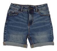 Tmavomodré melírované slim riflové kraťasy Denim Co.