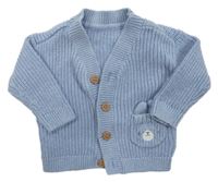 Modrý propínací svetr s kapsou Mothercare