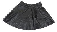 Čierna koženková kolová sukňa H&M