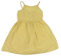 Žlté bodkovaná é plátenné šaty Primark