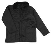 Černá šusťáková prošívaná zateplená bunda s límečkem Barbour 