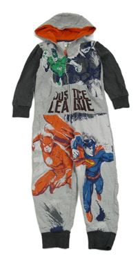 Šedá tepláková kombinéza se superhrdiny a kapucí George