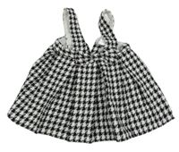 Čierno-biela vzorovaná na traká sukňa s mašlou River Island