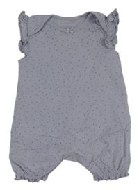 Šedomodrý puntíkatý kraťasový overal s mašlí George