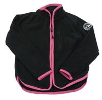 Černo-růžová fleecová propínací mikina s nášivkou Glacier Point