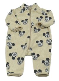 Béžový fleecový overal s Mickeym George