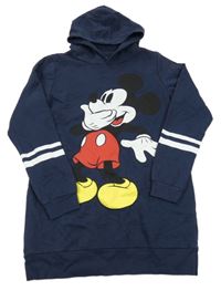 Tmavomodrá šatová mikina s Mickeym a kapucí H&M