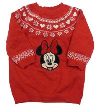 Červeno-biely vzorovaný sveter s Minnie Primark