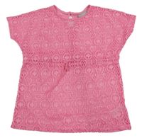 Neonově růžová perforovaná plážová tunika Matalan