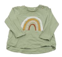 Svetlozelené tričko s dúhou Name it