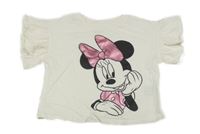 Biele crop tričko s Minnie H&M