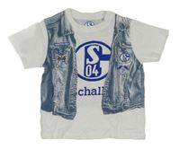 Bílo-modré tričko s potiskem vesty a nápisem