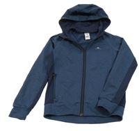 Tmavomodrá funkční propínací mikina s kapucí Domyos