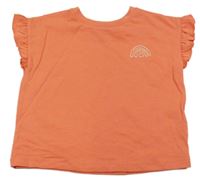 Korálové tričko s dúhou a volánikmi George