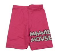 Fuchsiové elastické kraťasy s nápisom