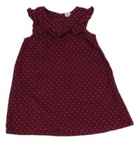 Vínové bodkovaná é menšestrové šaty H&M