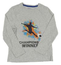 Svetlosivé tričko s fotbalistou Primark