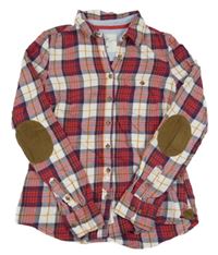 Červeno-bielo-modrá kockovaná košeľa H&M