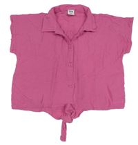 Fuchsiová crop mušelínová blúzka Y.F.K.