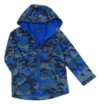 Modro-šedá army softshellová bunda s kapucí Mountain Warehouse
