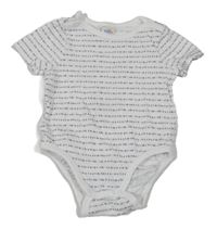 Bielo-tmavomodro-béžové pruhované body Topomini