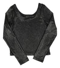 Čierno-strieborné trblietavé rebrované crop tričko George