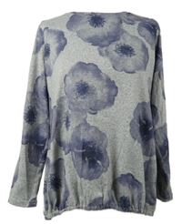 Dámský šedo-fialový květovaný lehký svetr Bonmarché 