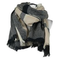 Dámská světlerůžovo-tmavomodrá kostkovaná šála s třásněmi Primark