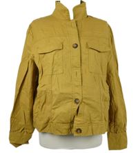 Dámska okrová ľanová košeľová ľanová bunda Next