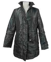 Dámská tmavošedá vzorovaná šusťáková zateplená parka Bonmarché 