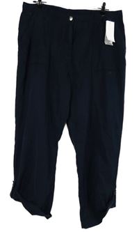 Nové - Dámské tmavomodré rolovací kalhoty George 