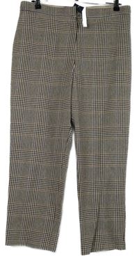 Nové - Dámske vínovo-modro-oranžové vzorované vlnené nohavice M&S